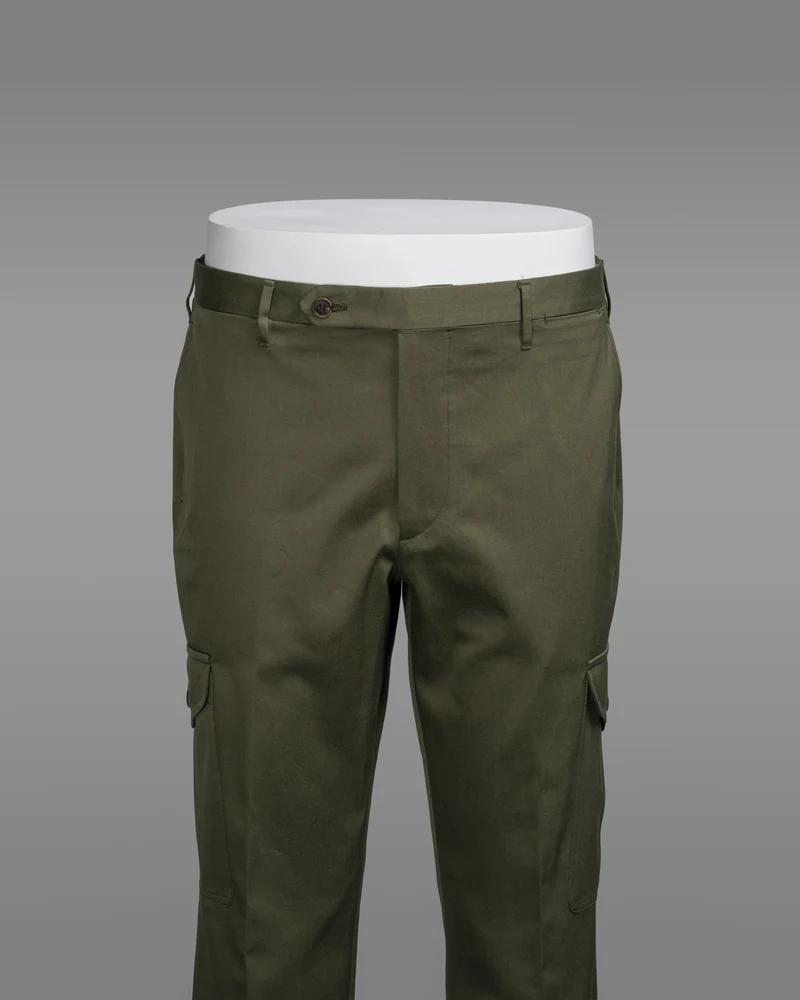 Green cotton trousers cargo
