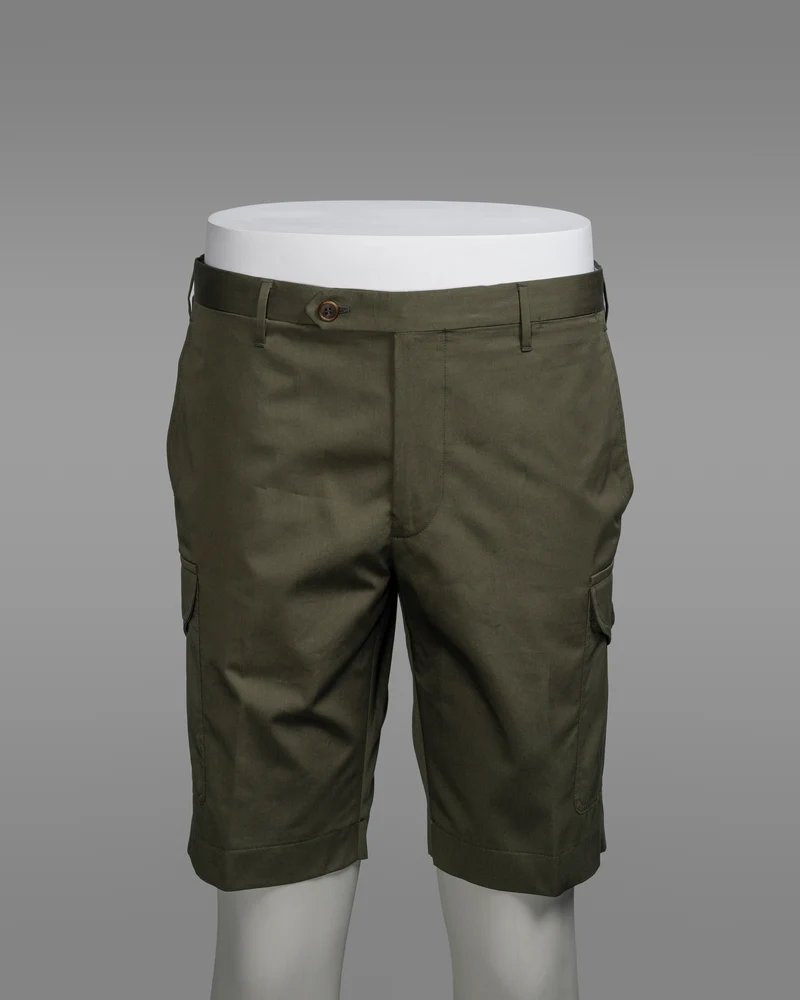 Green cotton bermuda cargo
