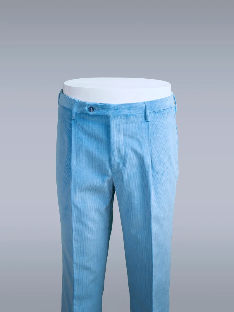 Azure corduroy medium wale trousers