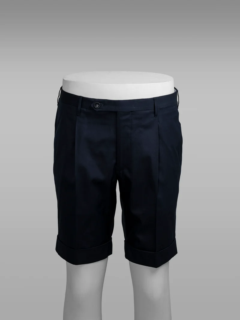 Dark blue pair of regular fit supima cotton bermuda