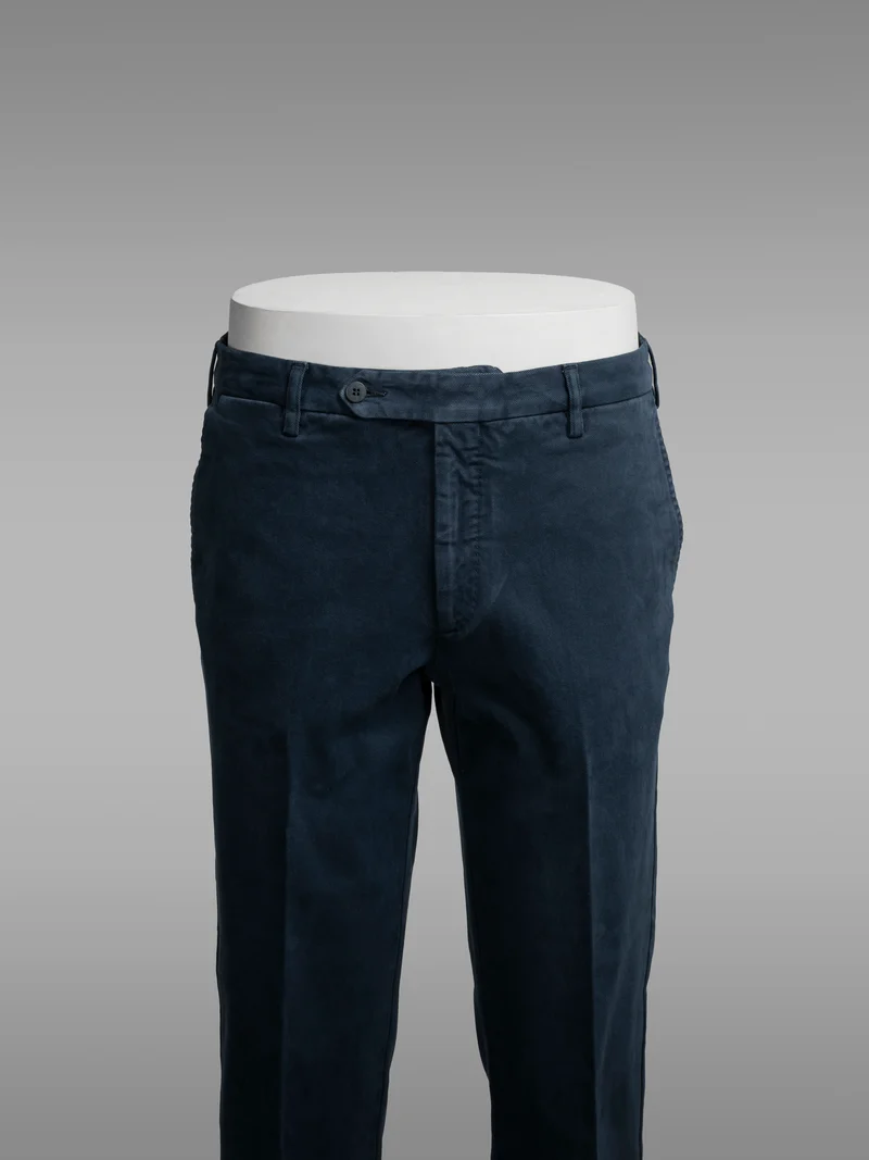Dark blue cotton elastan sport trousers