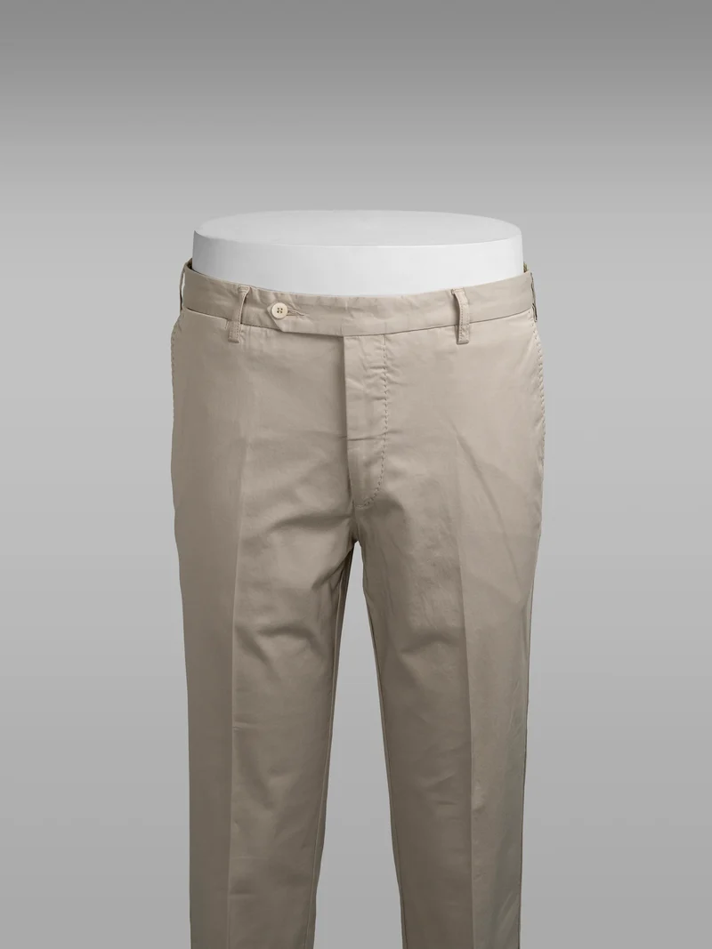 Light beige cotton supima sport trousers