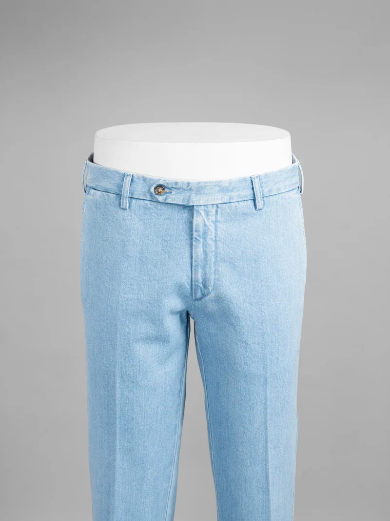 Light blue denim cotton sport trousers