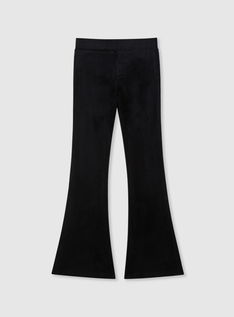 Leggings lunghi a zampa a costine