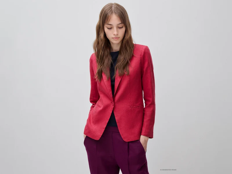 Blazer monopetto in puro lino