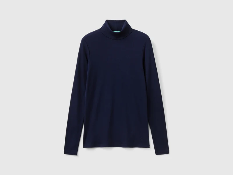 T-shirt a manica lunga con collo alto