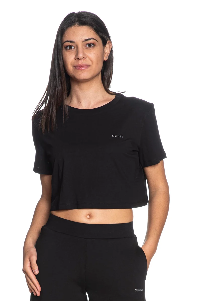 T Shirt Guess Selene Ss Cn Tee Da Donna Nera