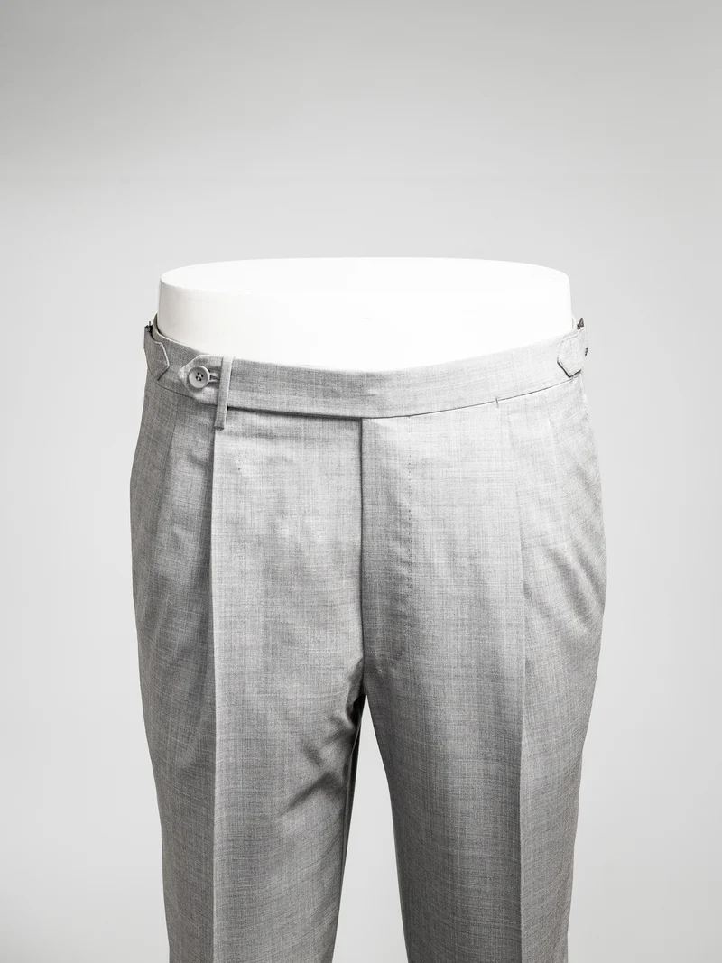 Light grey pair of regular fit wool trousers