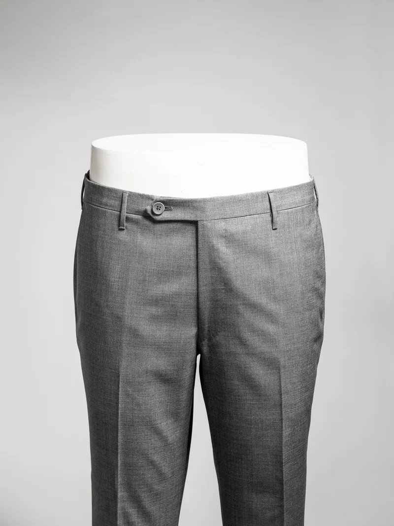 Light grey pair of regular fit wool trousers