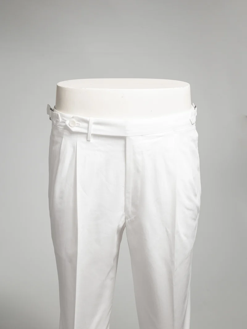 White pair of regular fit cotton trousers
