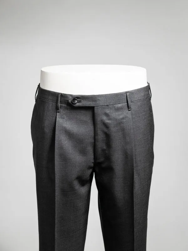 Dark grey pair of regular fit wool trousers