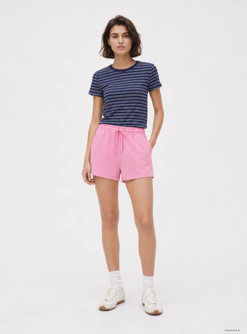 Pantaloni tuta corti con coulisse