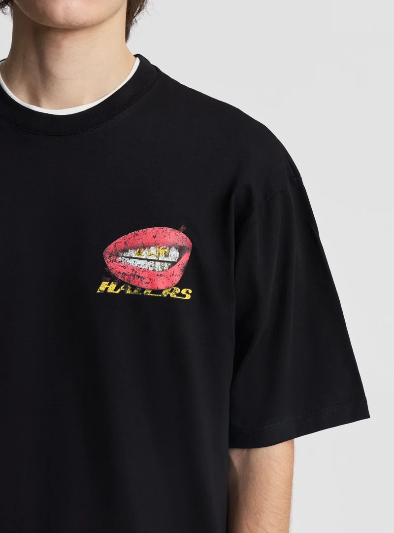 T-shirt con stampa labbra