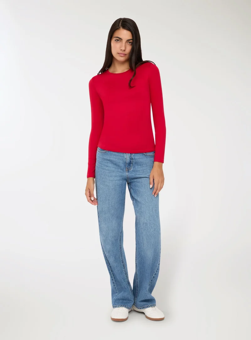 T-shirt basic tessuto caldo