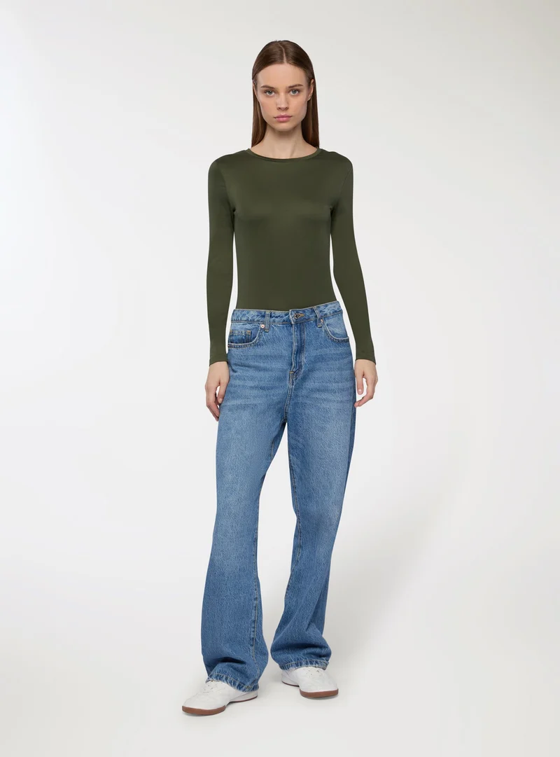 T-shirt basic tessuto caldo