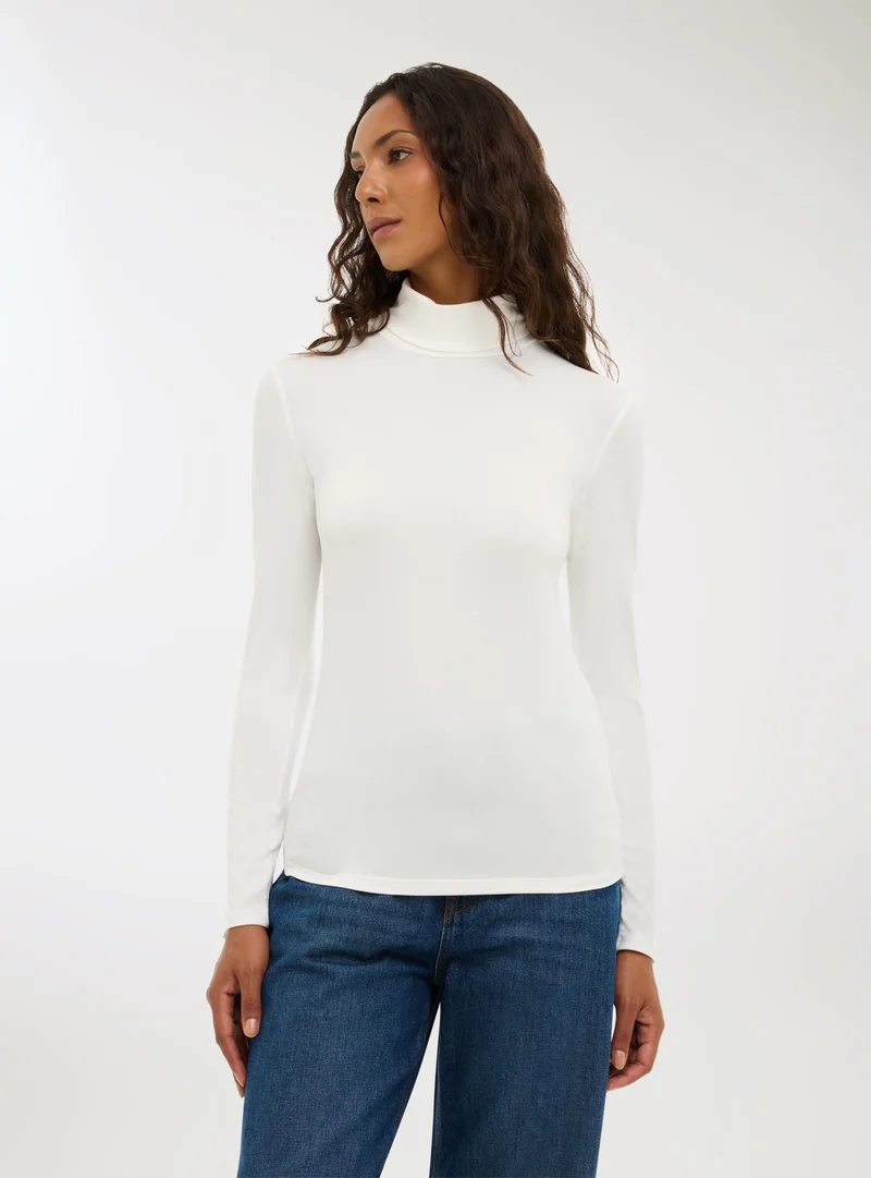 T-shirt basic lupetto in tessuto caldo