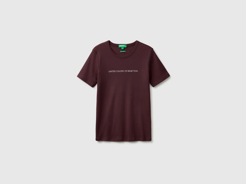 T-shirt manica corta con logo glitter