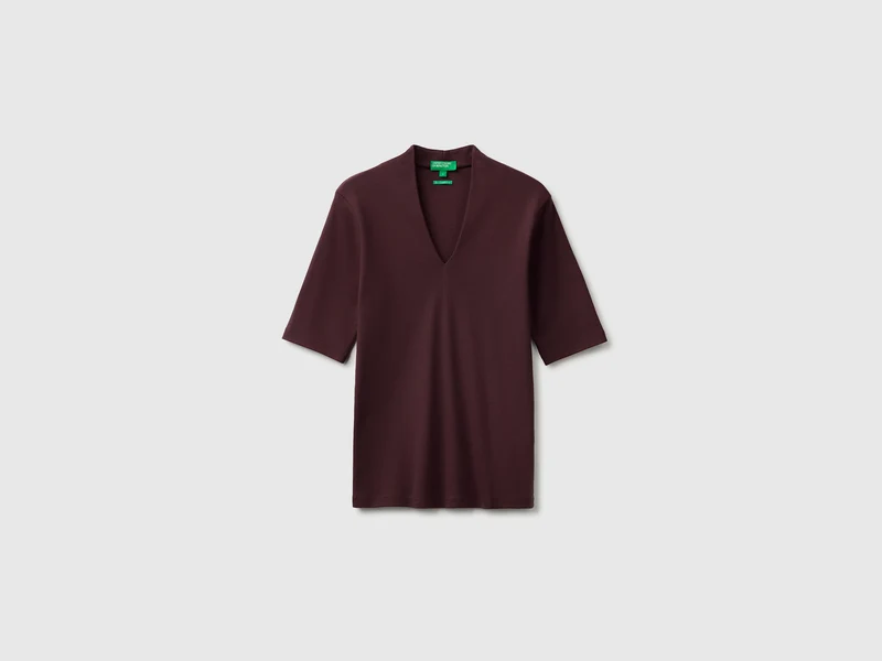 T-shirt slim fit in cotone a fibra lunga