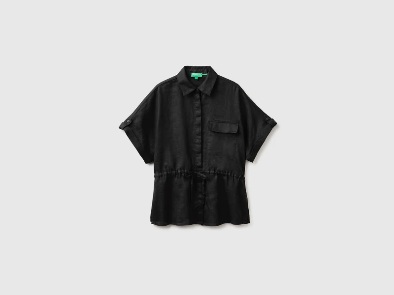 Camicia sahariana in puro lino