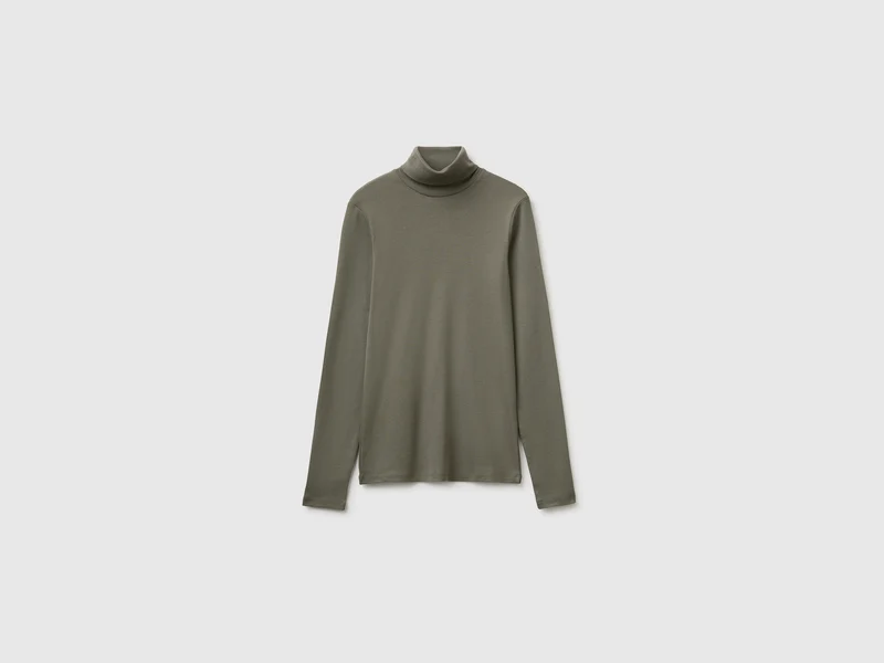 T-shirt lupetto in cotone a fibra lunga