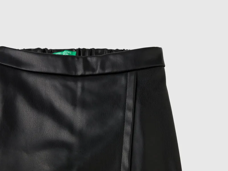 Gonna pantalone in tessuto spalmato