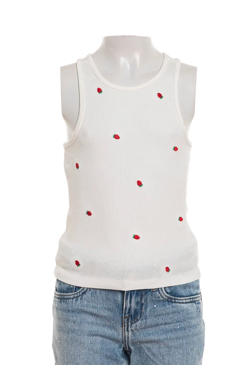 Top Canotta Kids Only Jilly Emb Washed Da Bambina Panna