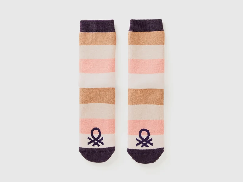 Calzini antiscivolo rosa e beige