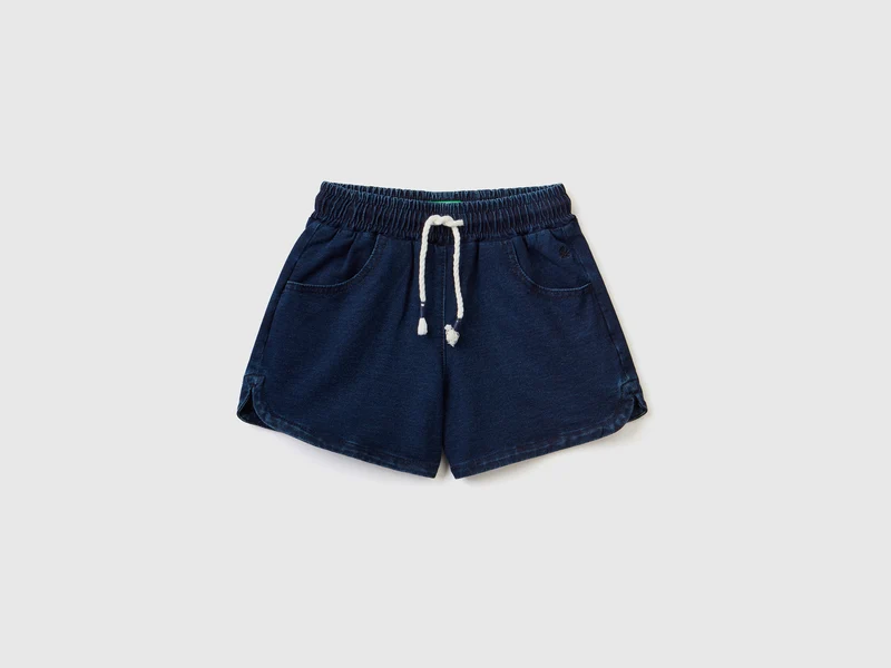 Bermuda in felpa effetto denim
