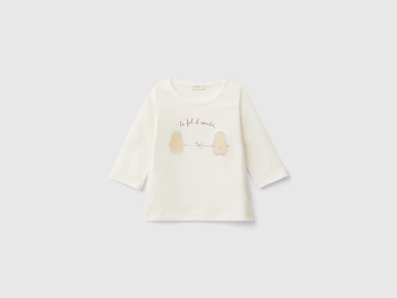T-shirt a manica lunga in caldo cotone bio
