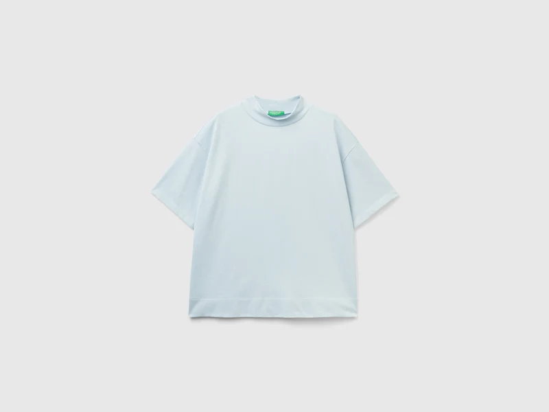 T-shirt con collo a fascetta