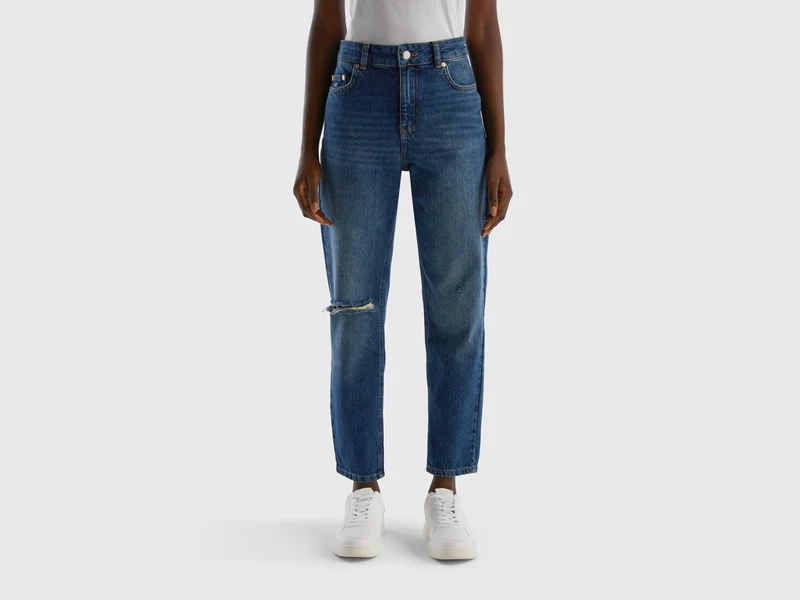 Jeans cropped a vita alta