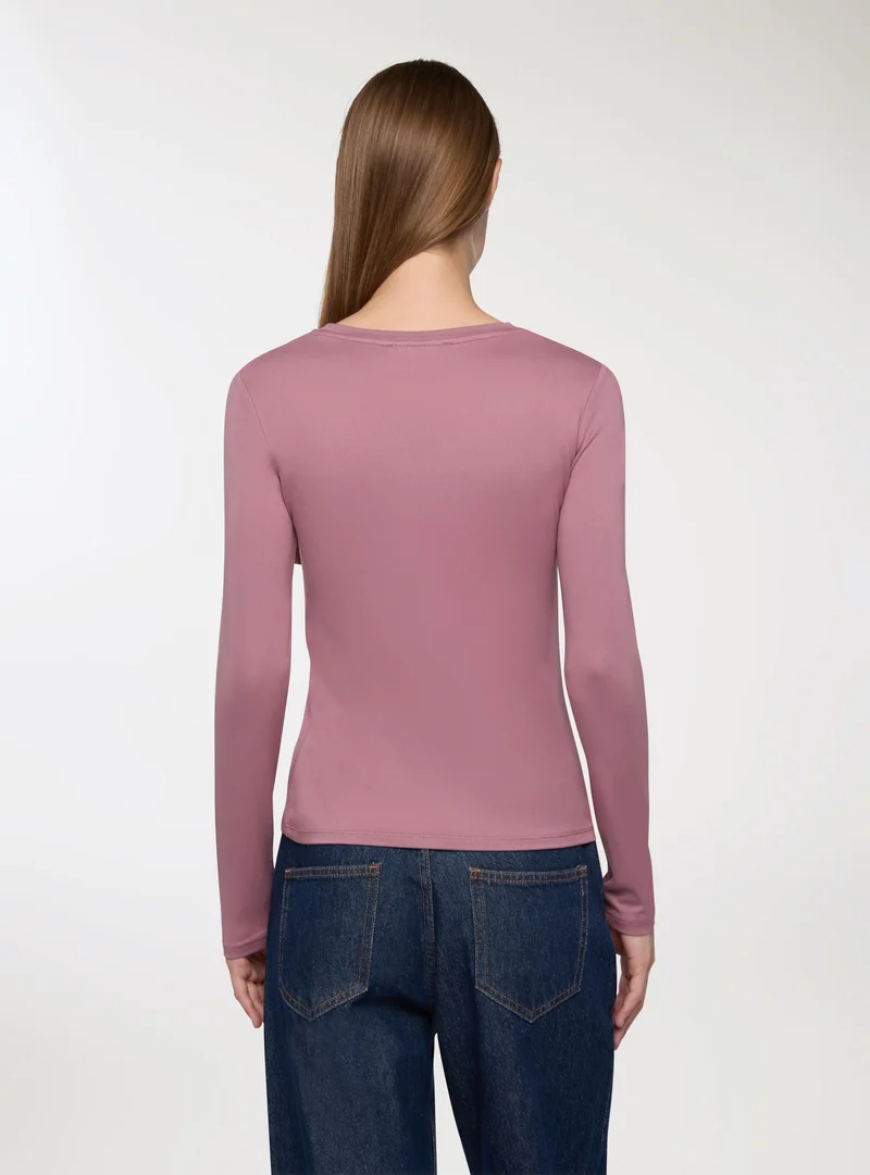 T-shirt basic tessuto caldo