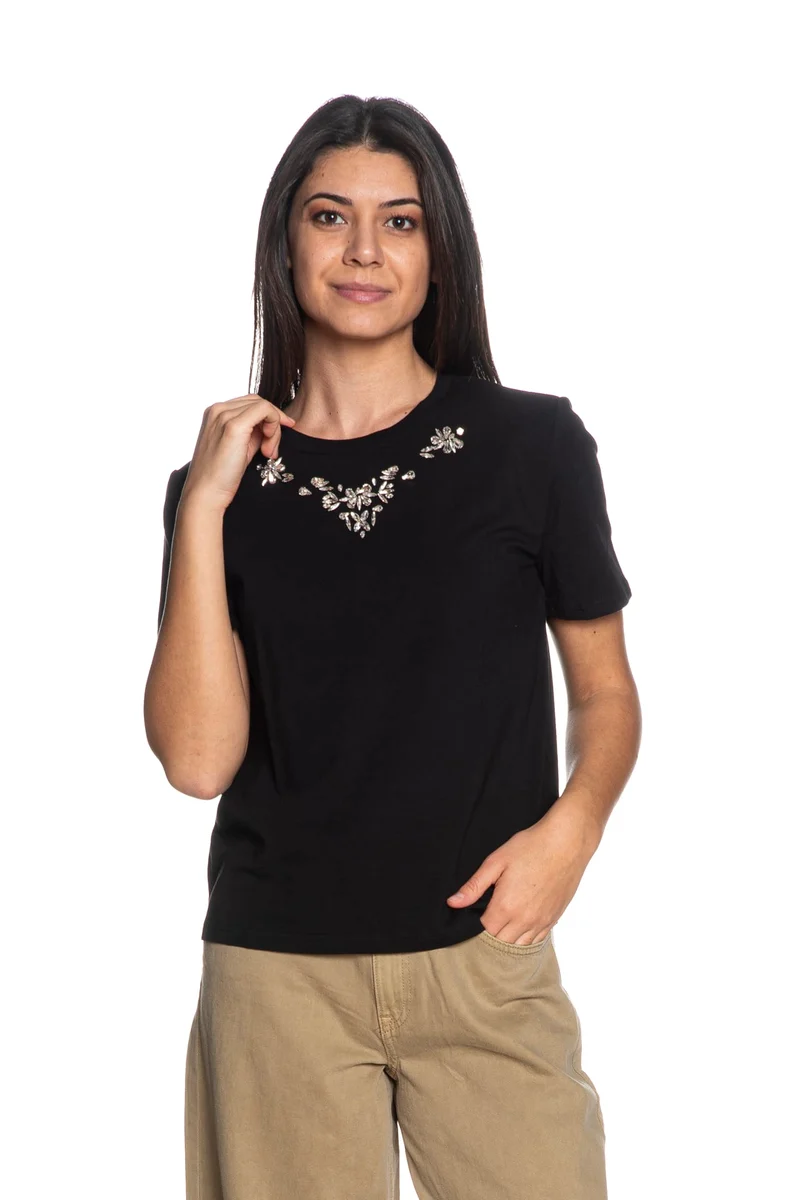 T Shirt Morgan Mare Da Donna Nera