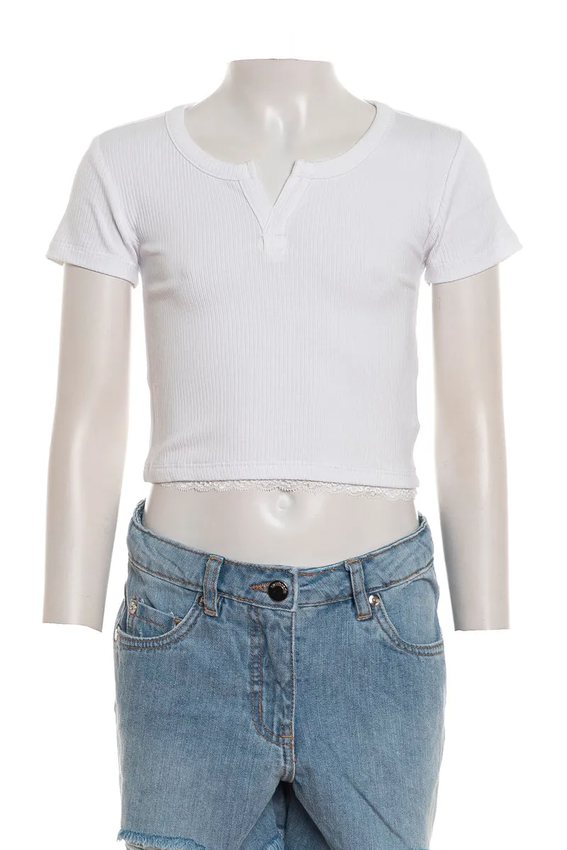 T Shirt Sarabanda Vlace Cr Da Bambina Bianca