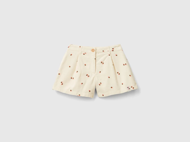 Pantaloni in velluto con stampa rose