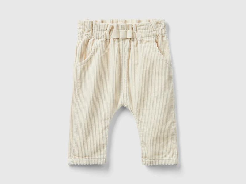 Pantaloni paperbag in velluto a coste