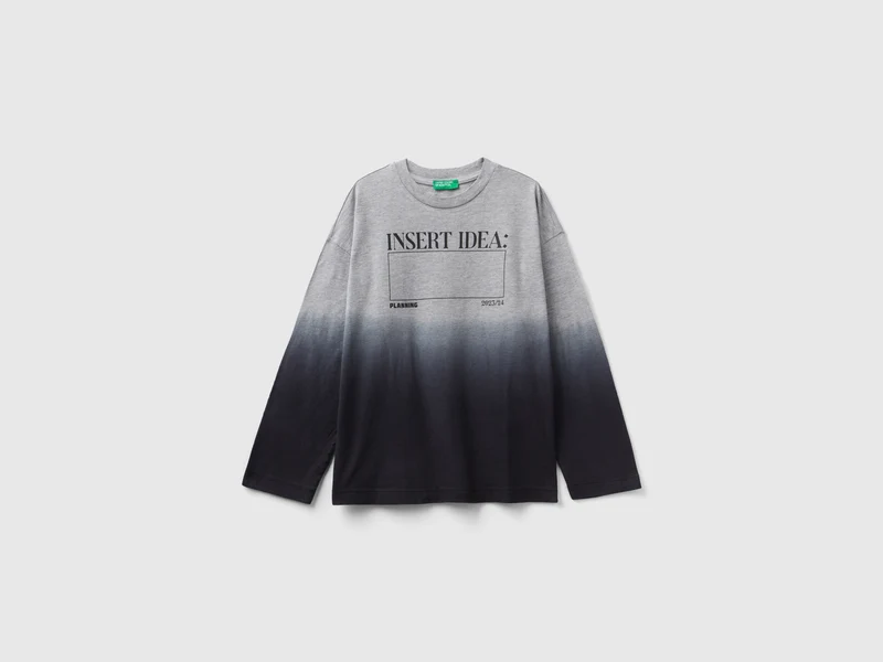 T-shirt dip dye con stampa