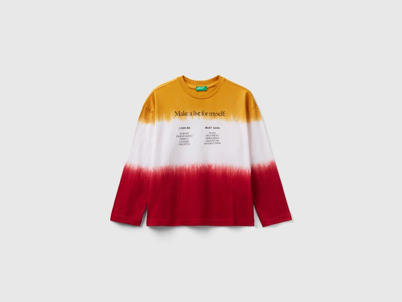 T-shirt dip dye con stampa