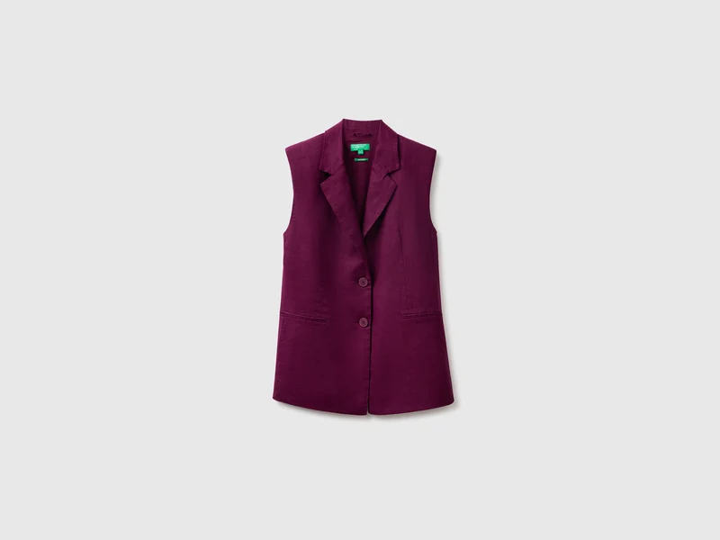 Gilet lungo in puro lino