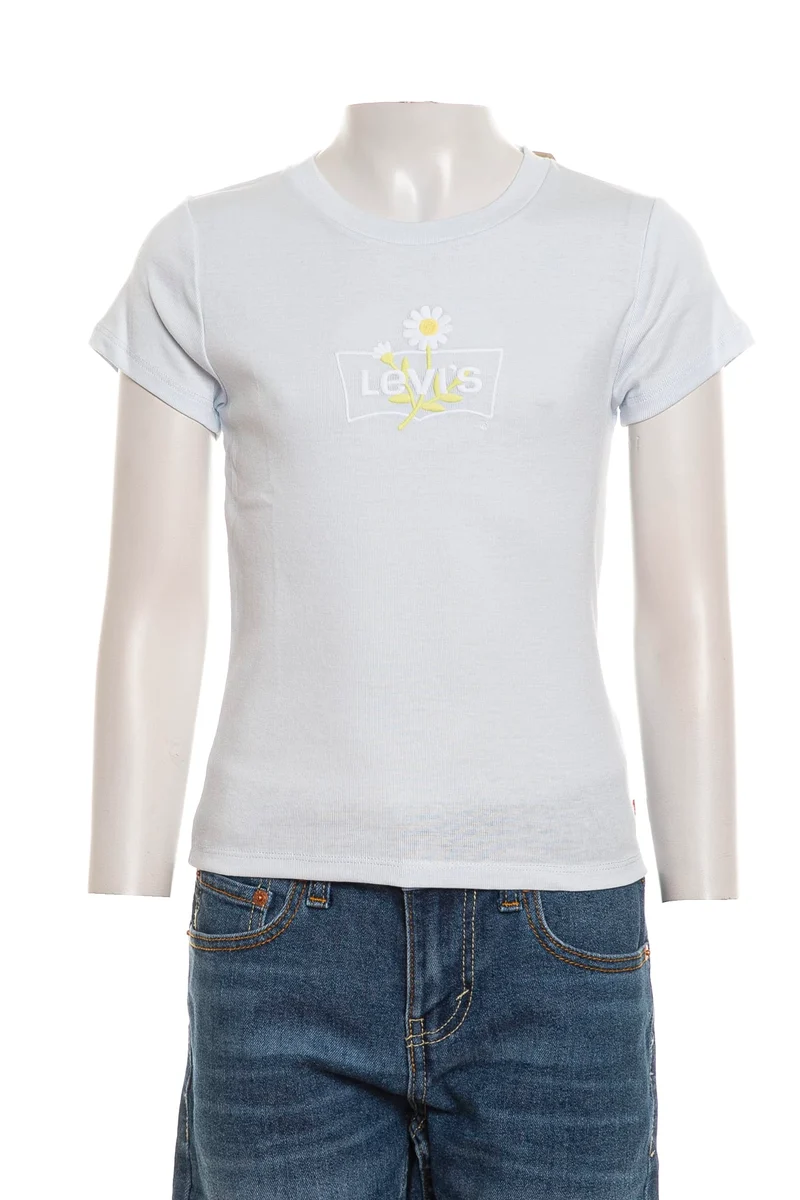 T Shirt Levi's Daisy Batwing Jr Da Bambina Celeste Pallido