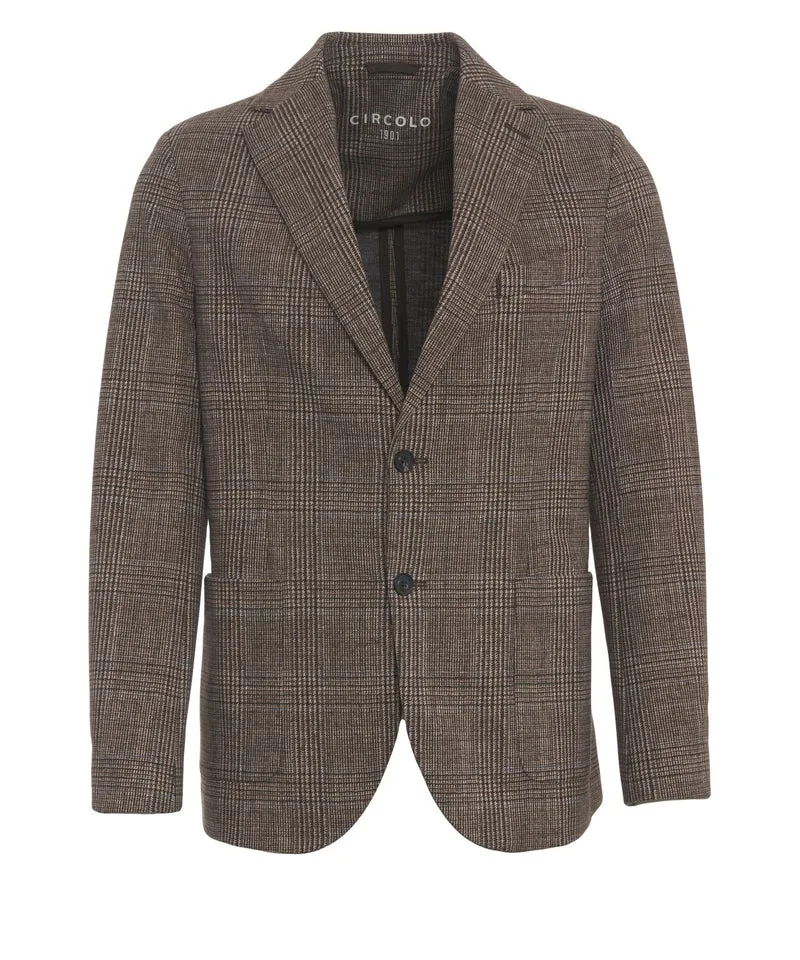 Blazer con motivo a quadri