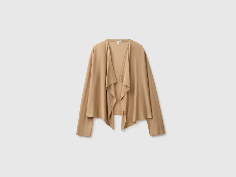 Cardigan drappeggiato in misto viscosa di bamboo