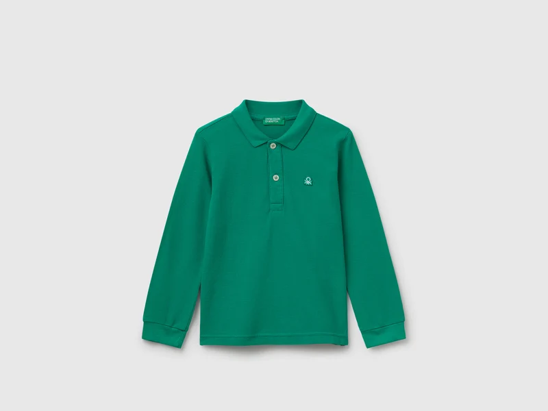 Polo manica lunga in cotone
