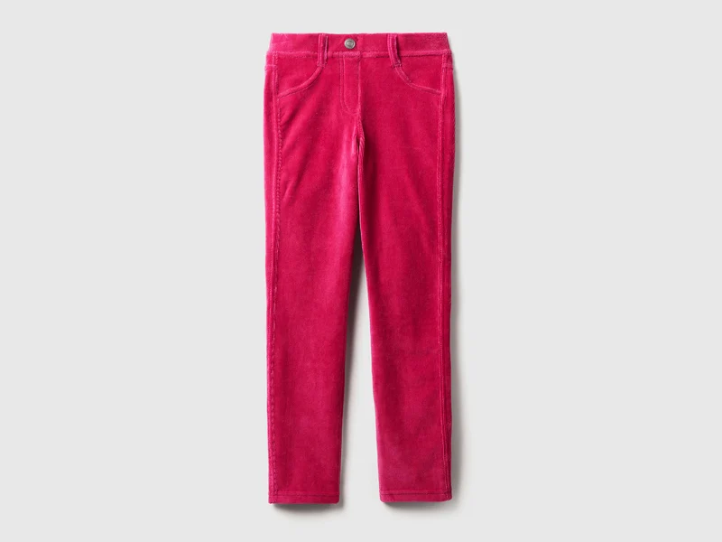 Pantaloni super skinny in ciniglia