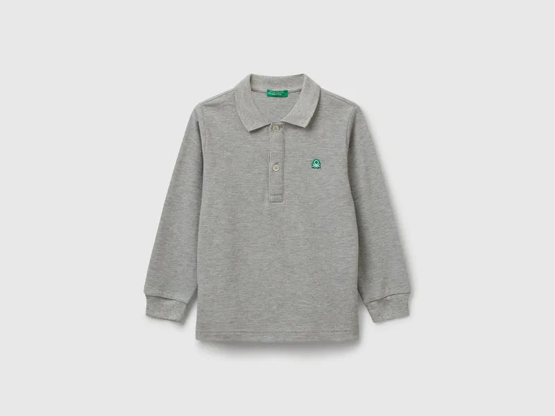 Polo manica lunga in cotone