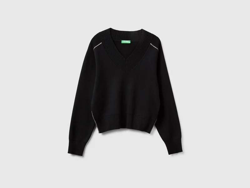 Maglia boxy fit con scollo a V