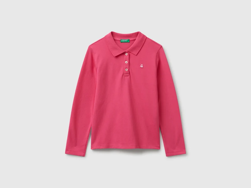 Polo manica lunga in cotone