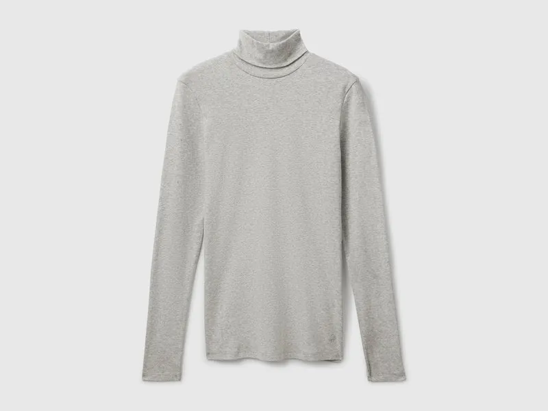 T-shirt a manica lunga con collo alto