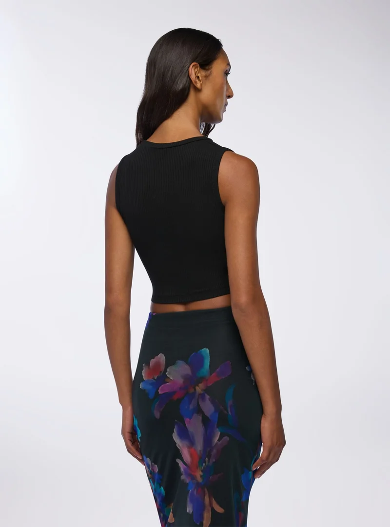 T-shirt smanicata con nodo