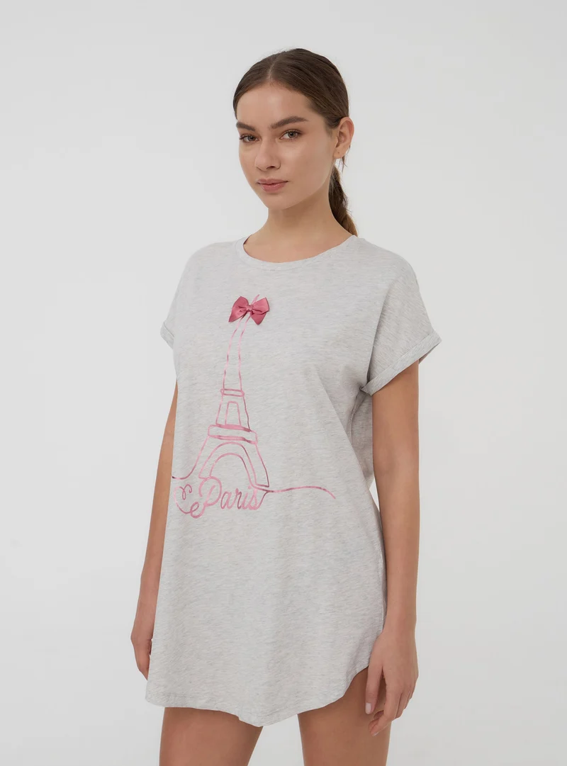 T-shirt pigiama con stampa Parigi